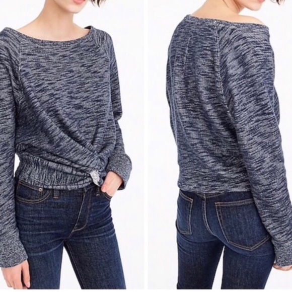 J. Crew NWT Twist Front long sleeve Sweatshirt XXS/XS. H5 - Picture 2 of 7